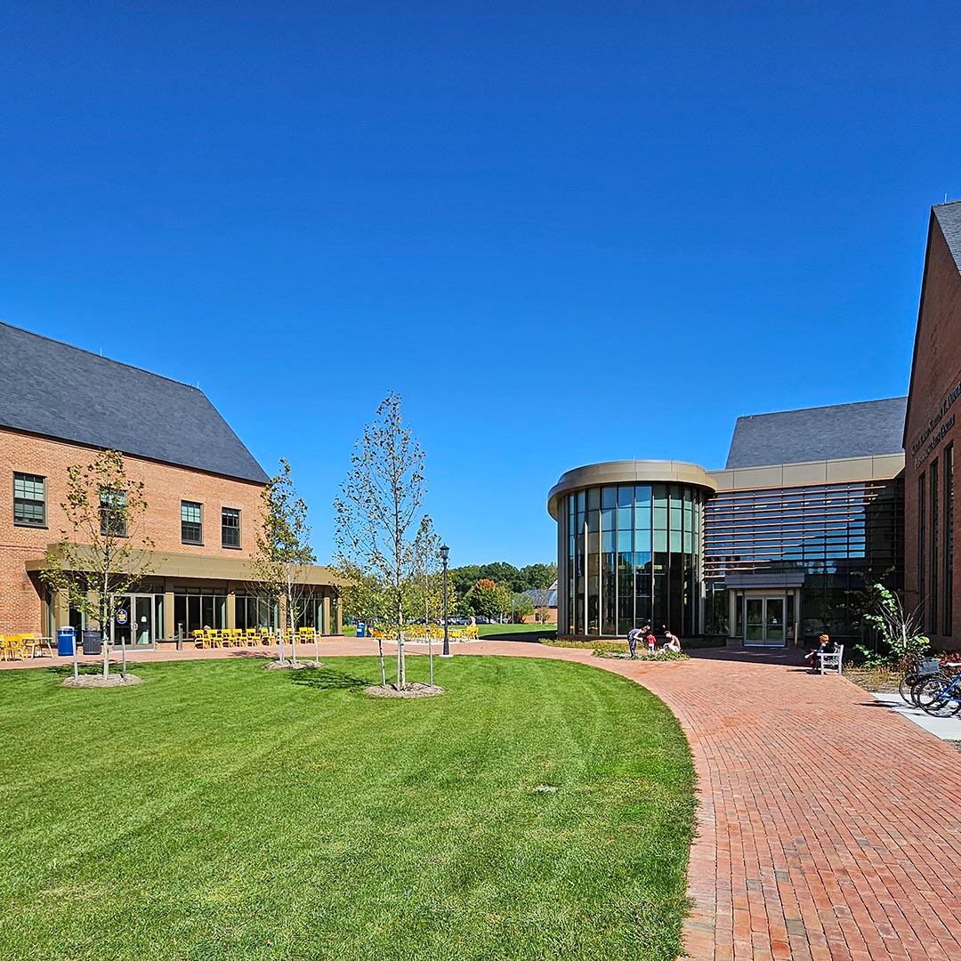Learning Commons (left) and Nancy R. & Norton T. Dodge Performing Arts Center